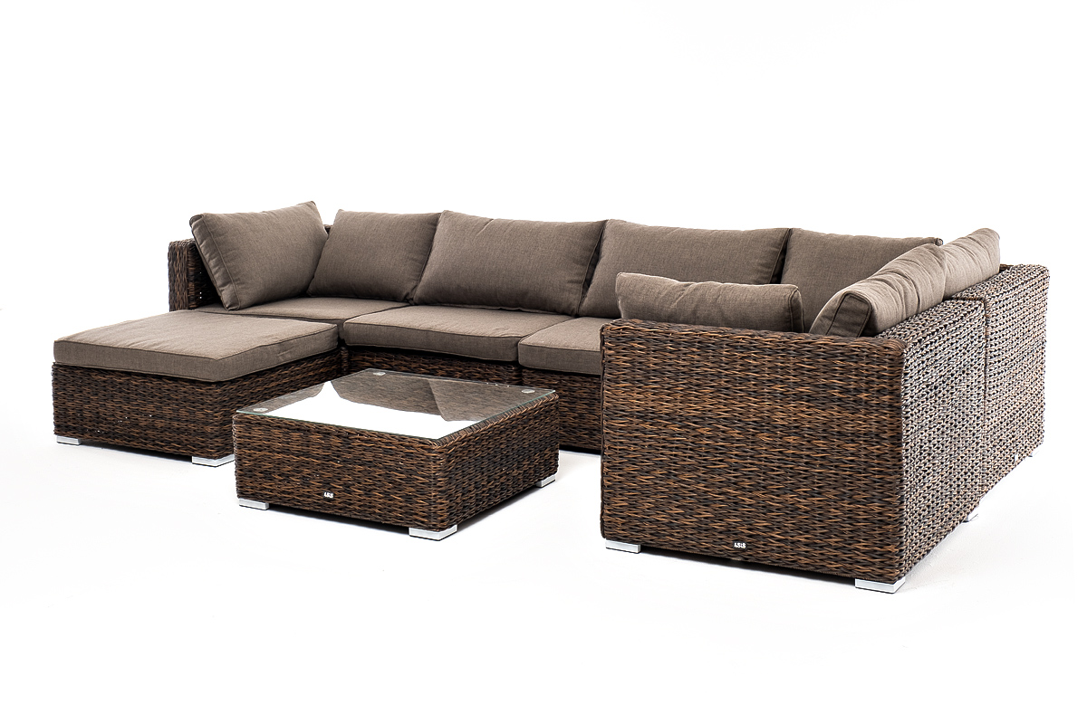 Лунго трансформирующаяся лаунж-зона из искусственного ротанга (гиацинт), цвет коричневый фото 5