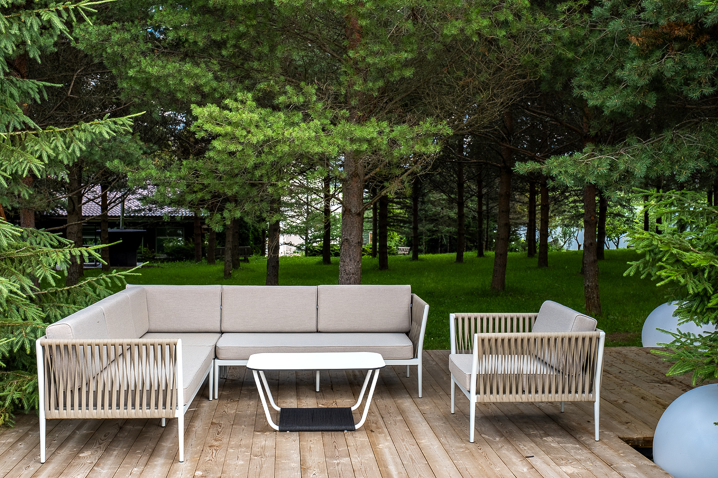 Касабланка модульная лаунж-зона из роупа (веревки), каркас из алюминия фото 4