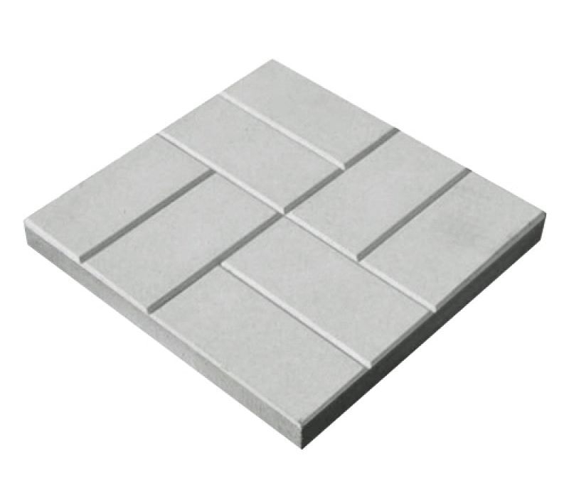 Тротуарная плитка 342 Механический завод Квадрат 500х500х70 мм, Белый фото 1