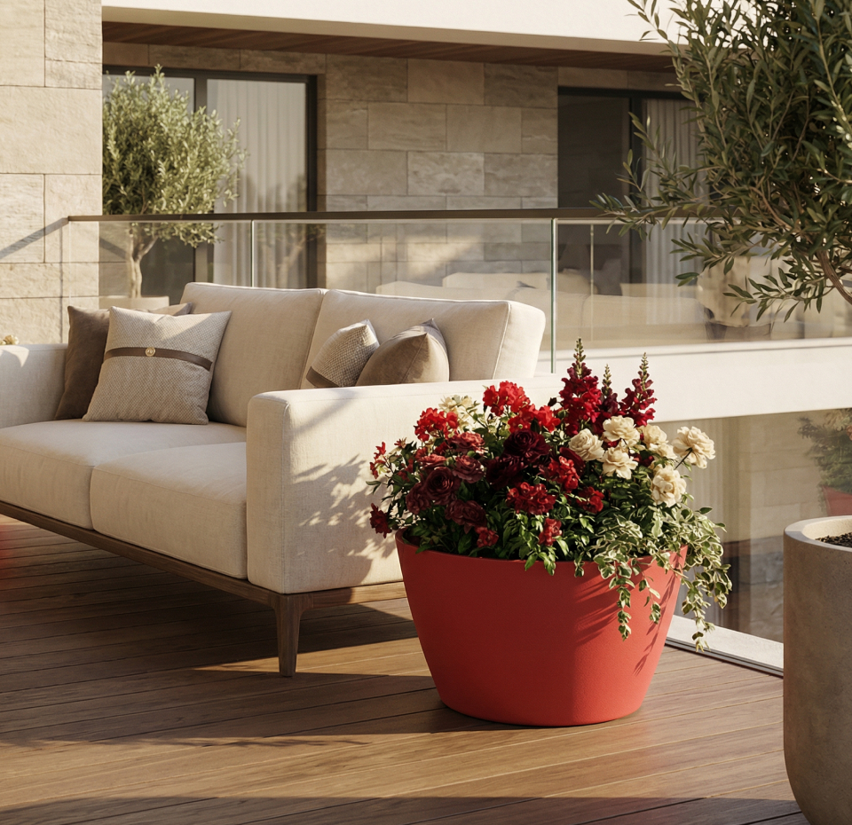 Кашпо Concretika Боул D80H45 Ред 3000 фото 1