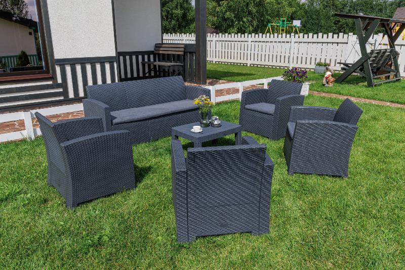 Обеденный комплект Lana XL Royal Family из пластика, цвет графит фото 4