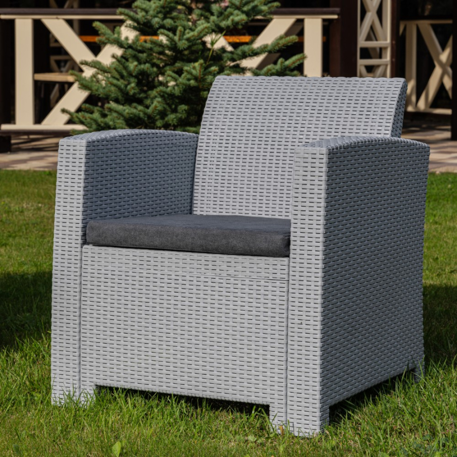 Обеденный комплект Lana XS Royal Family из пластика, цвет светло-серый фото 3