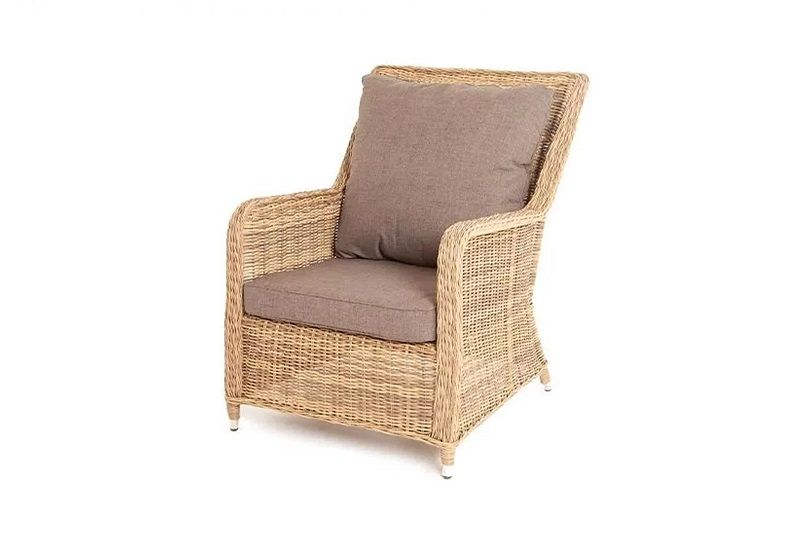 Плетеное кресло Гляссе 4SIS из искусственного ротанга, цвет соломенный фото 1