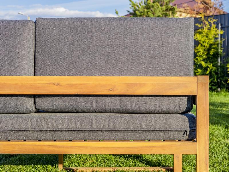 Лаунж-зона Brooklyn Royal Family из дерева с угловым диваном, цвет серый фото 8