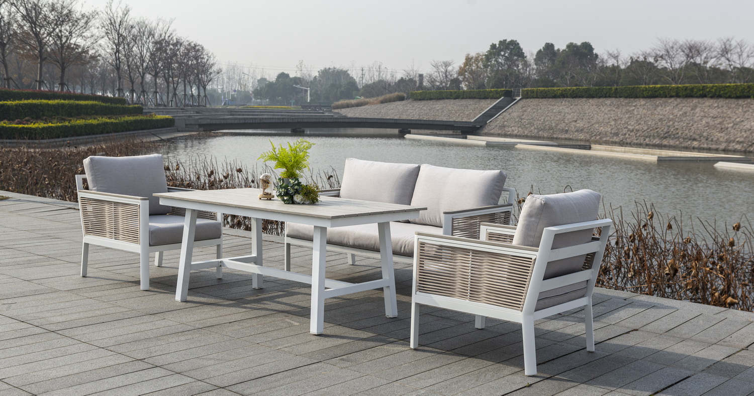 Сан Ремо стол обеденный из ДПК, каркас алюминиевый фото 7