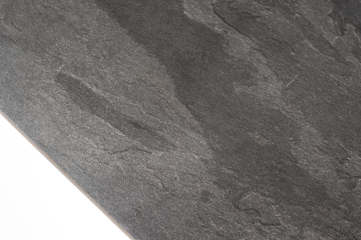 Каффе обеденный стол из HPL 140х70см, цвет серый гранит, подстолье двойное черное фото 5