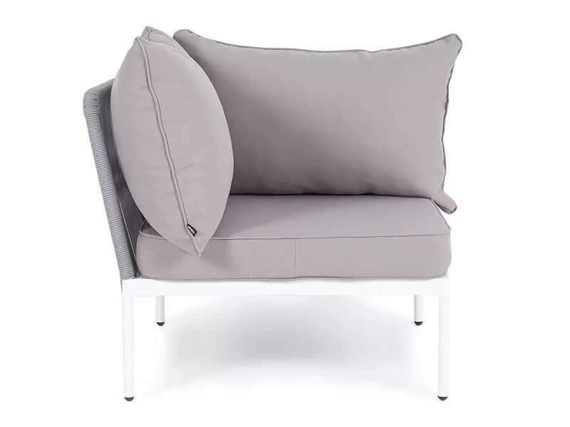 Модуль диванный угловой Канны 4SIS из роупа (веревки), цвет светло-серый фото 2