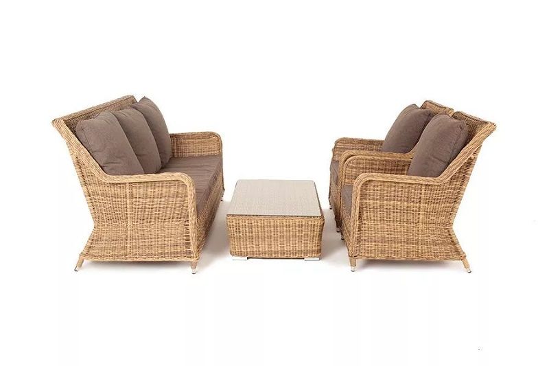 Лаунж-зона Гляссе 4SIS из искусственного ротанга, цвет соломенный фото 2