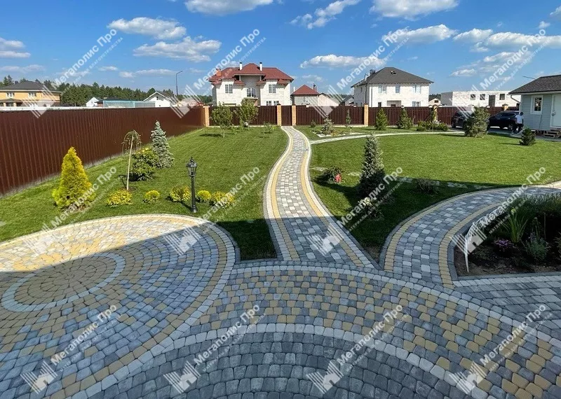 Тротуарная плитка Braer Классико круговая 60 мм, ColorMix Туман фото 3
