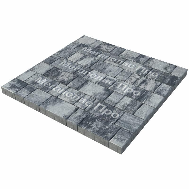 Тротуарная плитка Выбор Старый город Листопад А.1.Фсм.4 40 мм. Антрацит фото 2