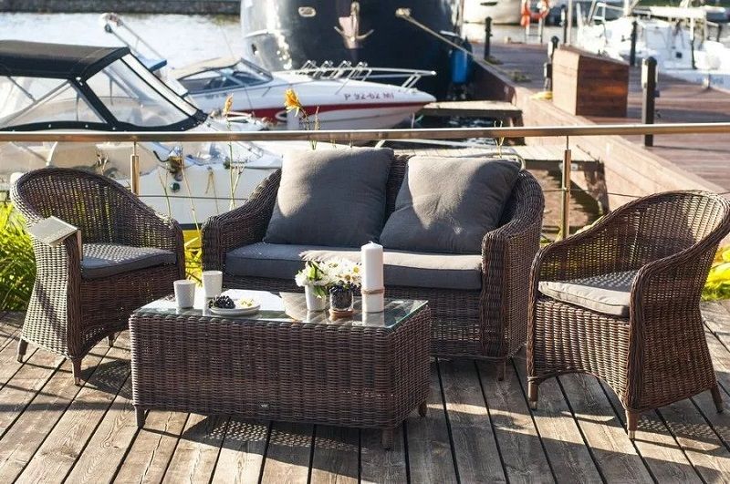 Лаунж-зона Кон Панна С 4SIS из искусственного ротанга, цвет коричневый фото 6