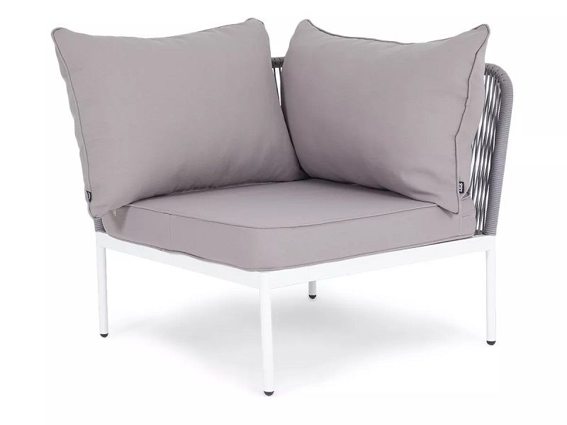 Модуль диванный угловой Канны 4SIS из роупа (веревки), цвет светло-серый фото 1