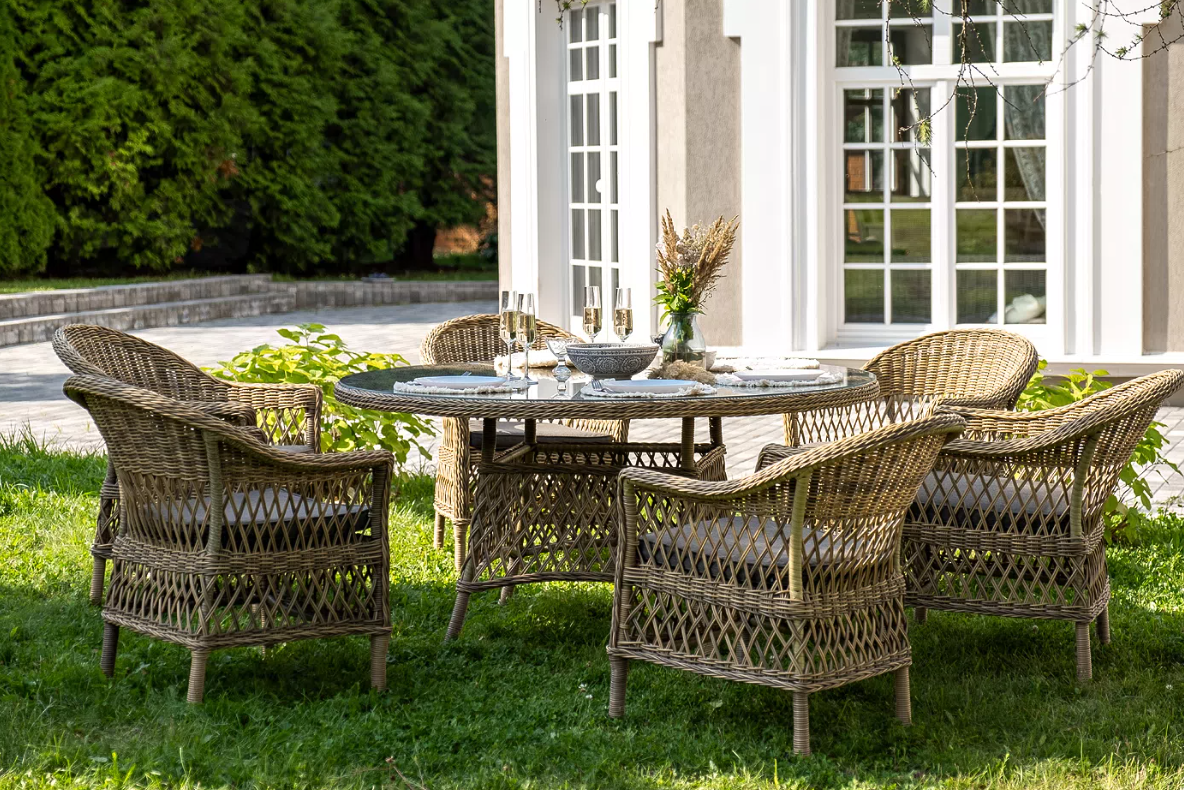 Обеденная Эспрессо–150 S 4SIS группа плетеная, цвет соломенный фото 5