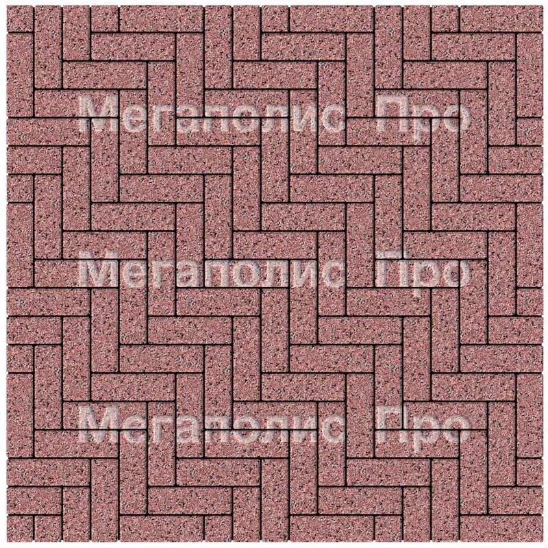 Тротуарная плитка Выбор Паркет Б.4.П.6 Стоунмикс Красный с черным фото 3