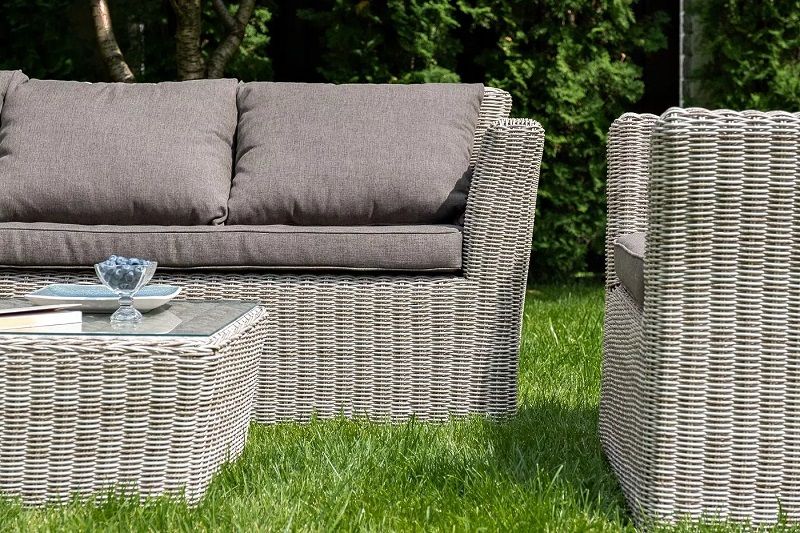 Диван трехместный Капучино 4SIS из искусственного ротанга, цвет бежевый фото 6