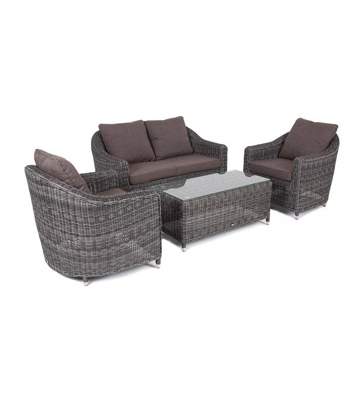 Лаунж-зона Кон Панна 4SIS из искусственного ротанга, цвет графит фото 3