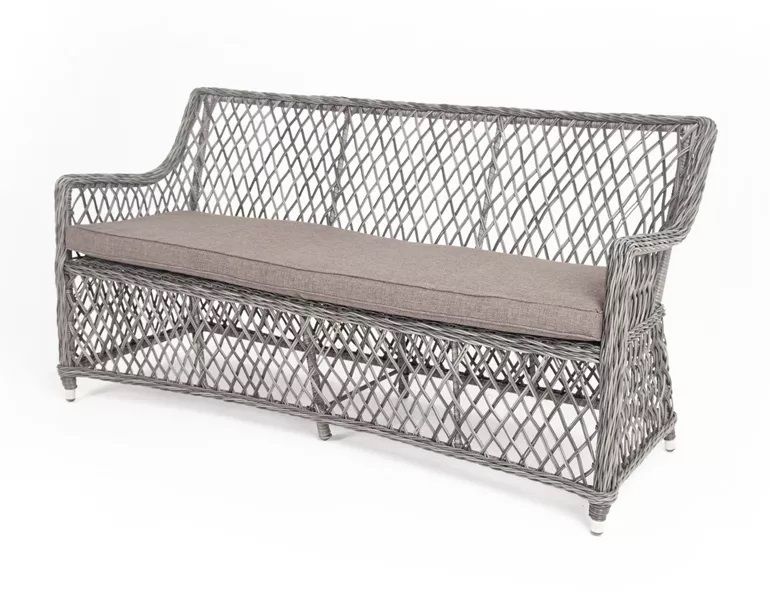 Диван двухместный Латте 4SIS из искусственного ротанга, цвет графит фото 1