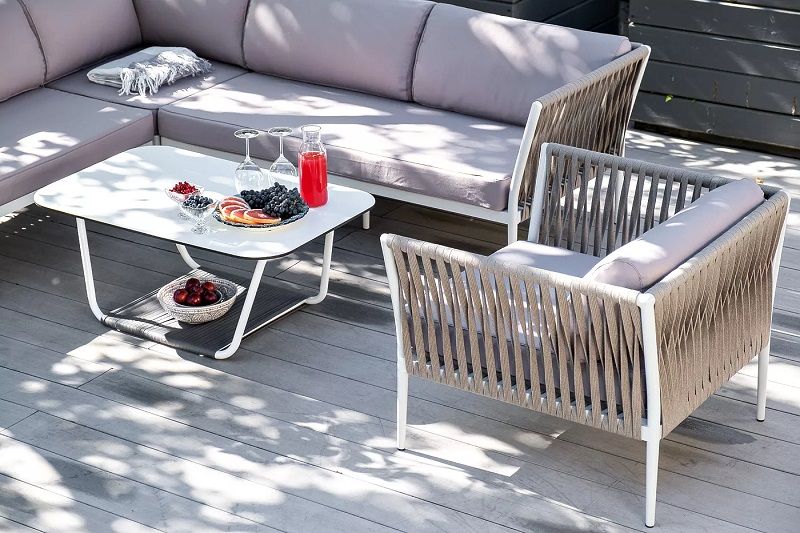 Лаунж-зона модульная Касабланка 4SIS из роупа (веревки), цвет серо-коричневый фото 3