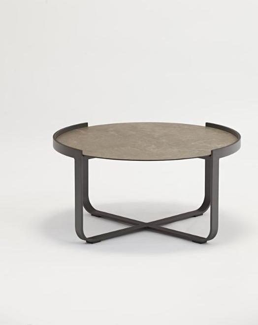 Кофейный столик Boden Brafritid антрацит/коричневый, алюминий/закаленное стекло с керамической печатью фото 3