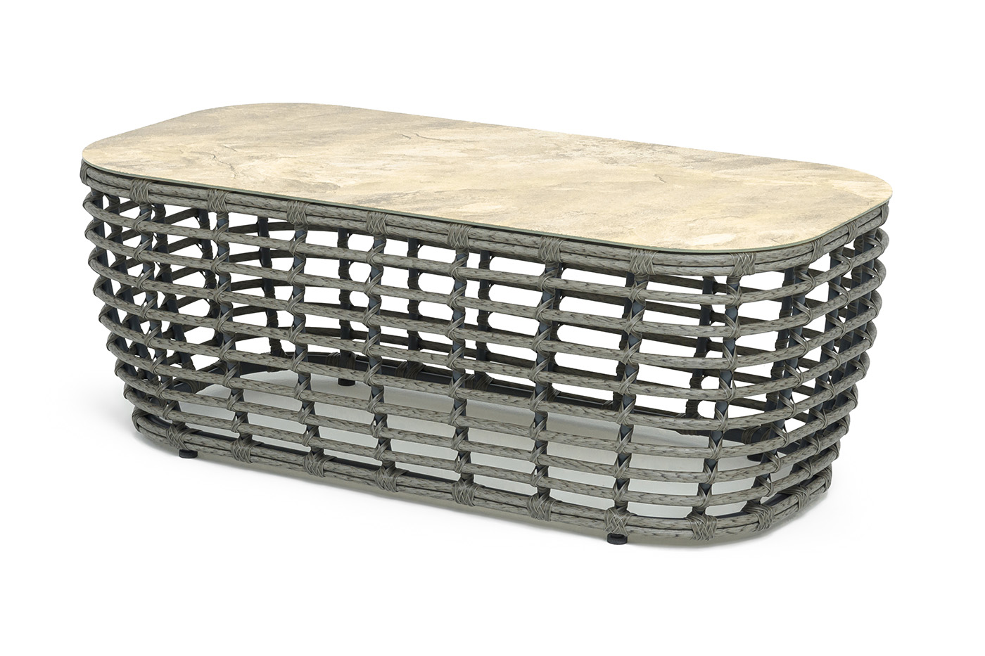 Ницца журнальный столик из искусственного ротанга, цвет серый фото 1