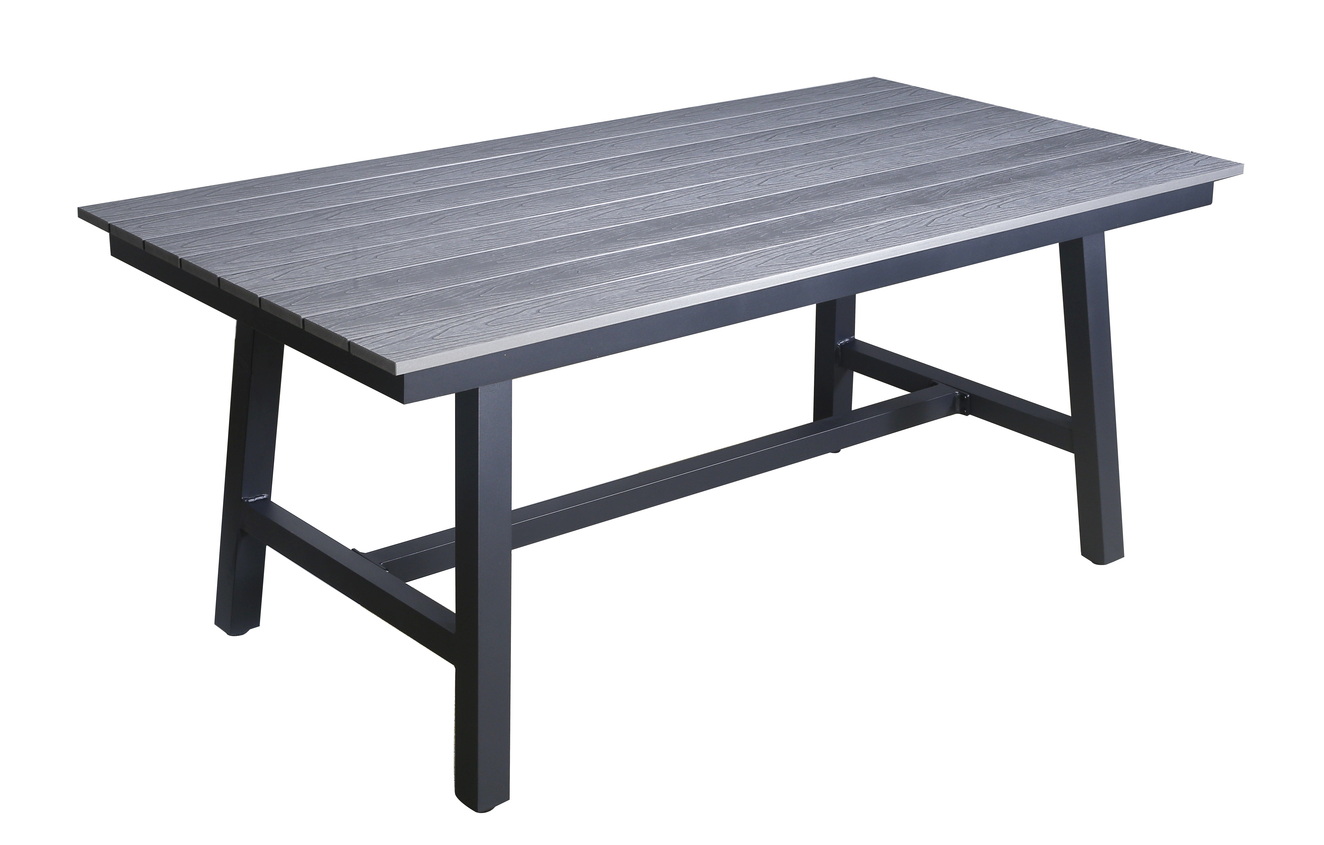 Сан Ремо стол обеденный из ДПК, каркас алюминиевый темно-серый фото 3