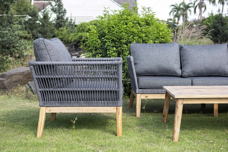 Кресло Мальорка 4SIS из роупа (веревки), цвет темно-серый фото 7