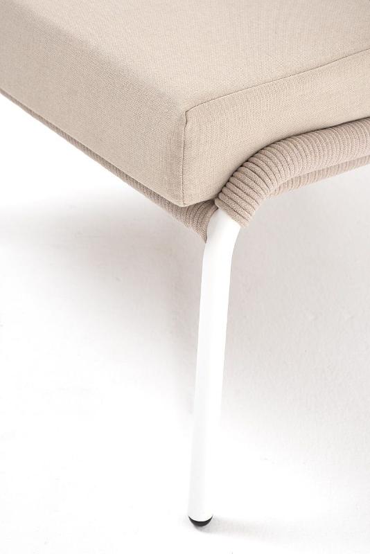 Лаунж-зона Милан 5-местная плетеная из роупа (веревки), каркас алюминиевый белый, роуп бежевый фото 5