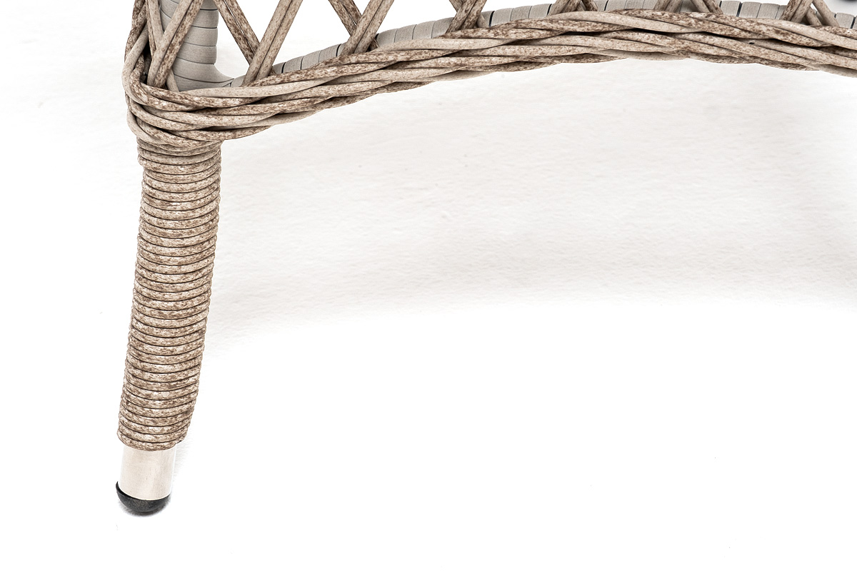 Эспрессо плетеный круглый стол, диаметр 80 см, цвет бежевый фото 5