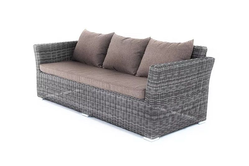 Диван трехместный Капучино 4SIS из искусственного ротанга, цвет графит фото 3