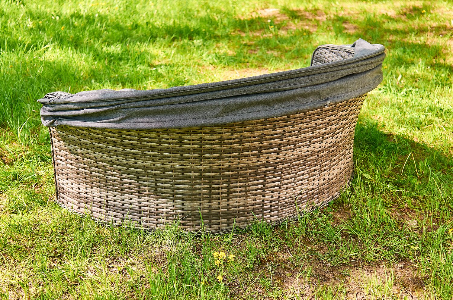 Диван-трансформер Violetta Royal Family из искусственного ротанга, цвет серый фото 8