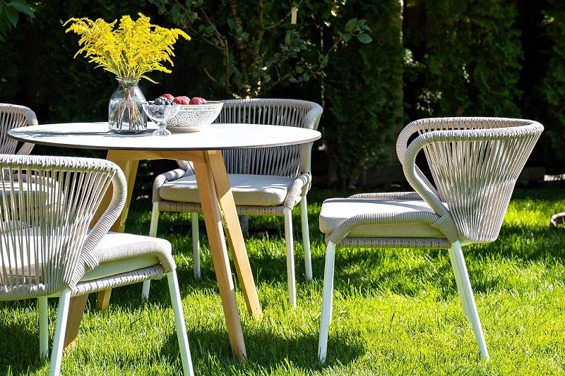 Обеденная группа Фоджа 4SIS из роупа (веревки), цвет бежевый фото 4