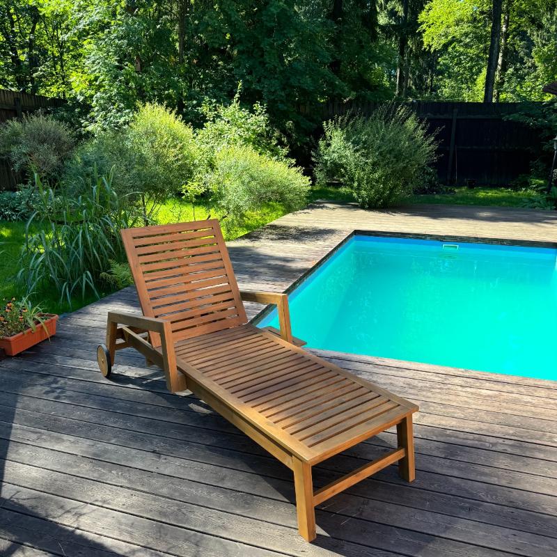 Шезлонг Paolo Royal Family на колесиках из акации фото 5