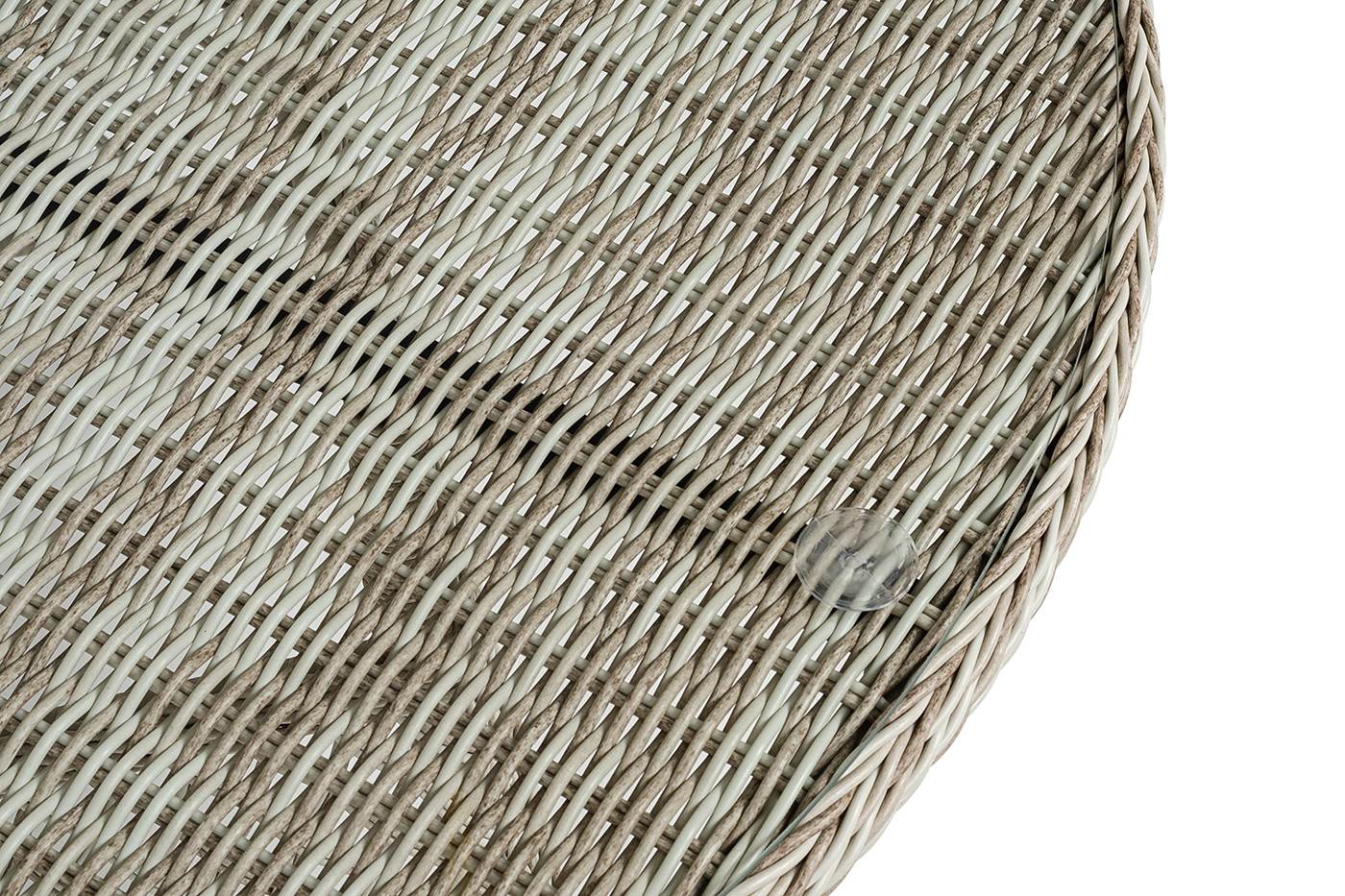 Эспрессо плетеный круглый стол, диаметр 118 см, цвет бежевый фото 4