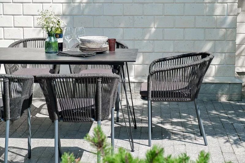 Обеденная группа Милан 4SIS из роупа (веревки), цвет темный фото 7