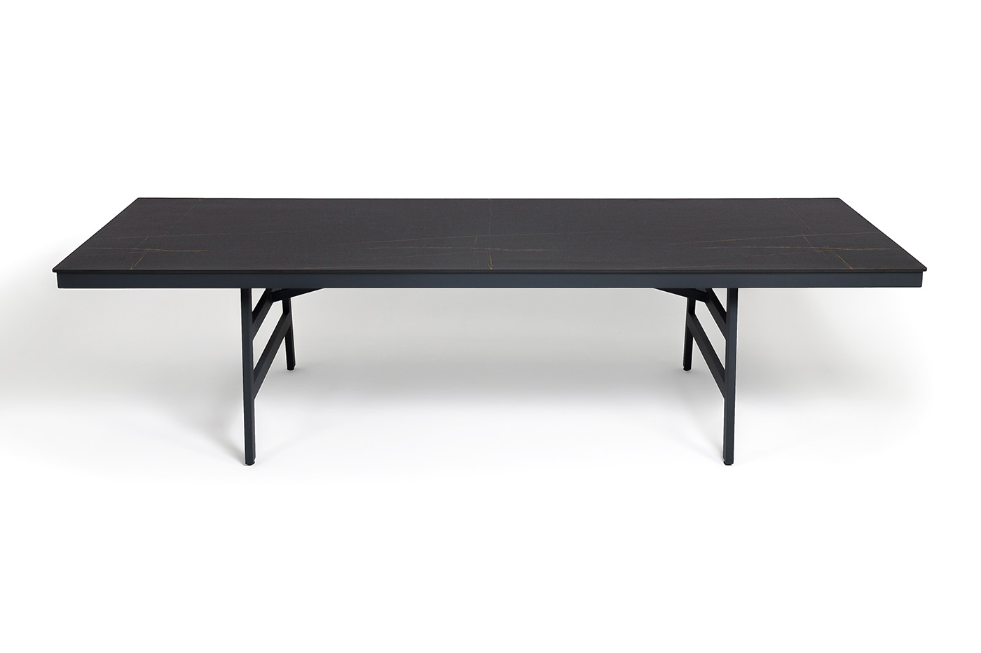 Рио стол из HPL 300х120см, цвет столешницы черный мрамор, угол R3мм фото 2