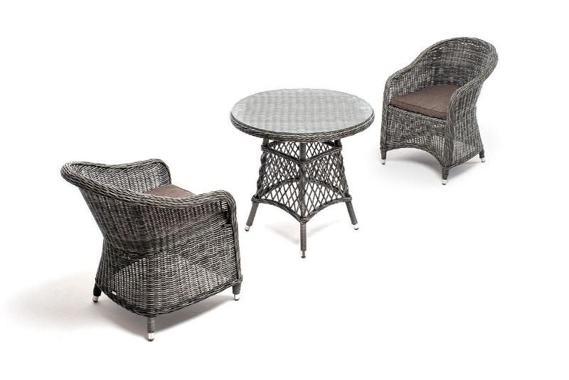 Обеденная группа Эспрессо–80 R 4SIS из искусственного ротанга, цвет графит фото 2