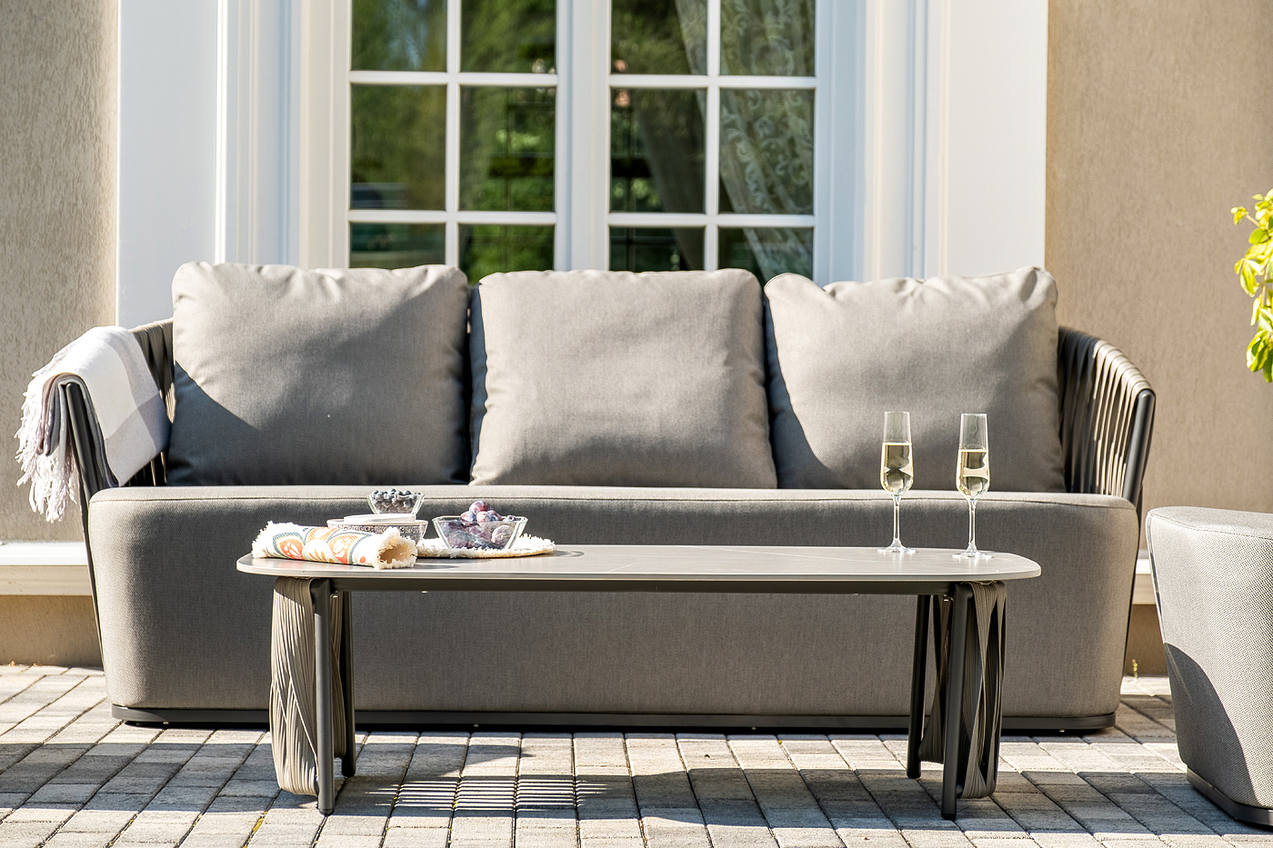 Флоренция лаунж-зона из искусственного ротанга, цвет графит фото 6