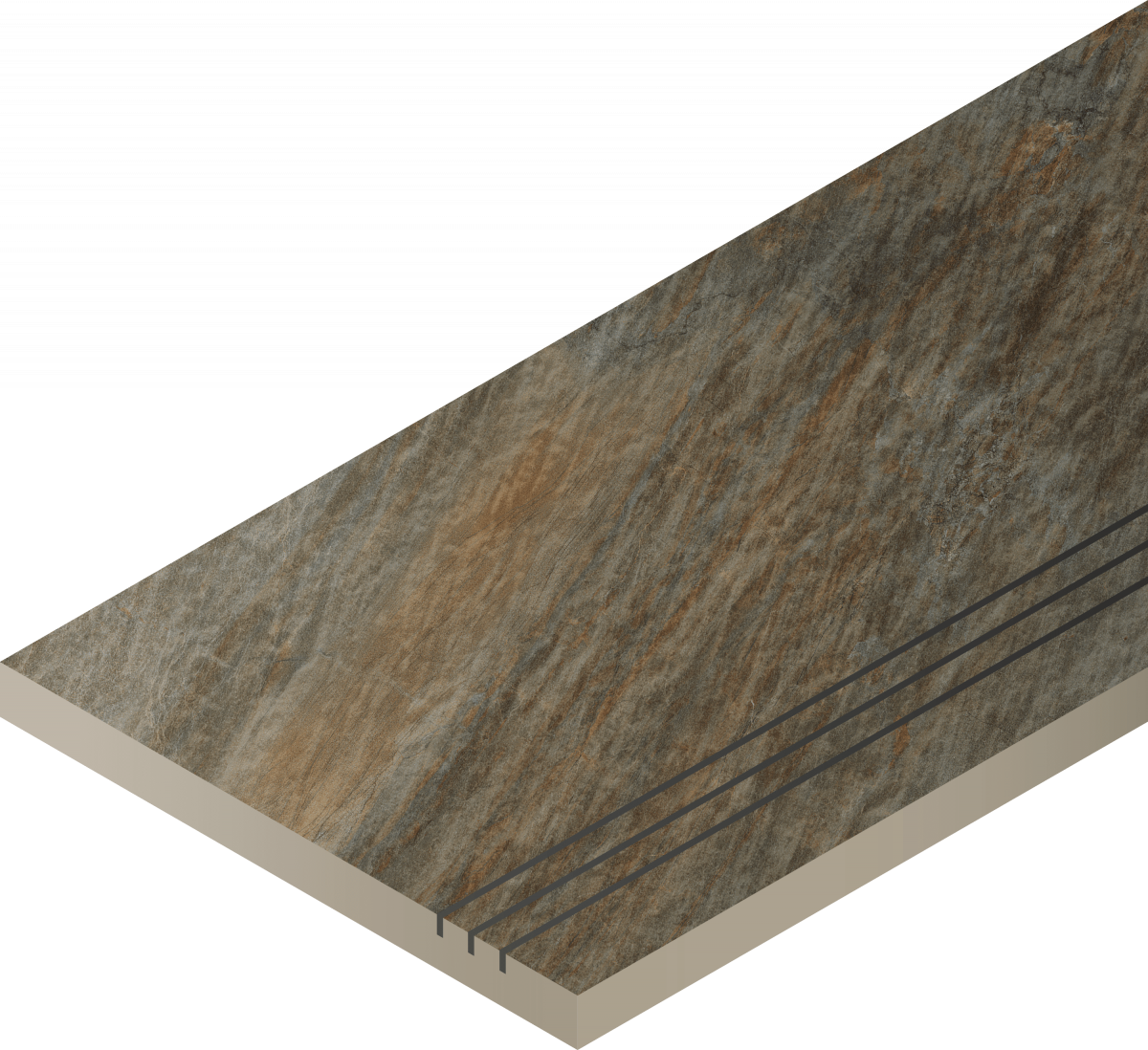 Керамогранитная ступень Italon Манетик X2 Дарк Бортик 30X60 Грип Пр фото 1