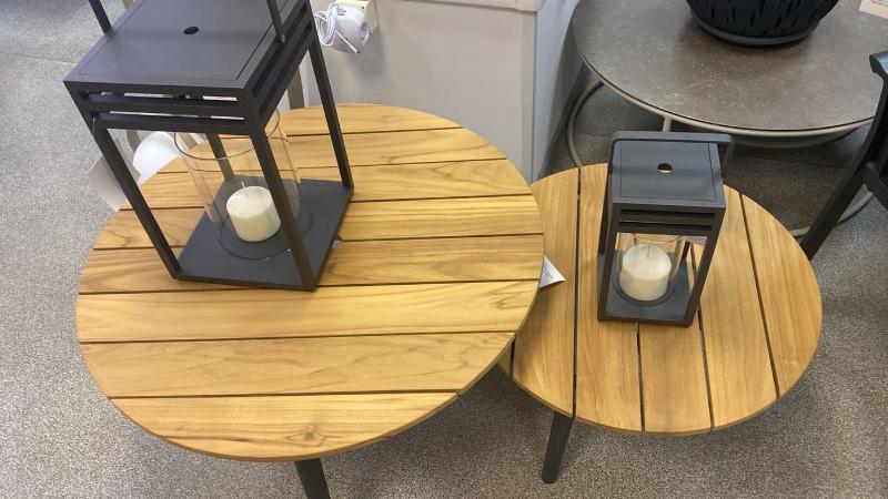 Кофейный стол Marine Brafritid маленький, антрацит/натуральный, алюминий/тик фото 4