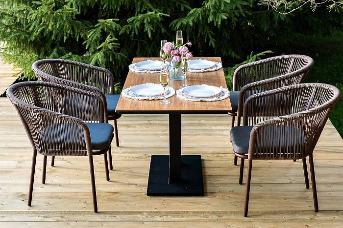 Обеденная Каффе Дабл 4SIS группа на 4 персоны, цвет дуб фото 2