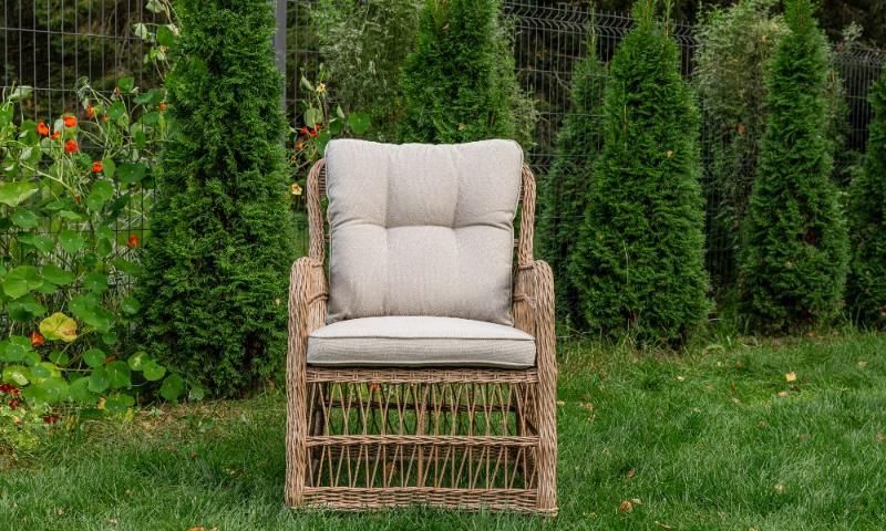Обеденное кресло Isabella Royal Family из искусственного ротанга, цвет бежевый фото 1