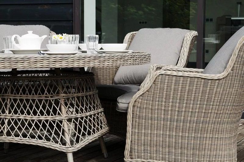 Обеденная группа Неаполь 4SIS из искусственного ротанга, цвет бежевый фото 6