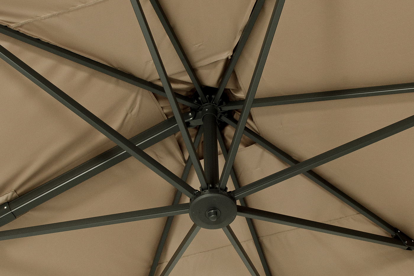 Римини зонт уличный 3х3м на боковой алюминиевой опоре, тент бежевый фото 5