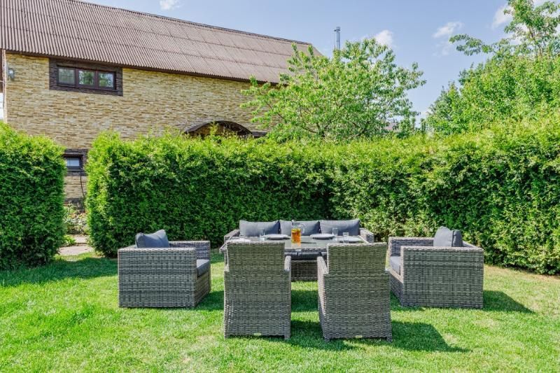 Обеденный комплект Karl plus Royal Family из искусственного ротанга, цвет серый фото 3