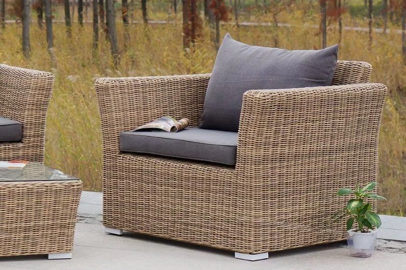 Лаунж-зона Капучино Сингл 4SIS из искусственного ротанга, цвет соломенный фото 7