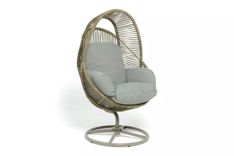 Кресло-кокон Барселона 4SIS из искусственного ротанга, цвет соломенный фото 1