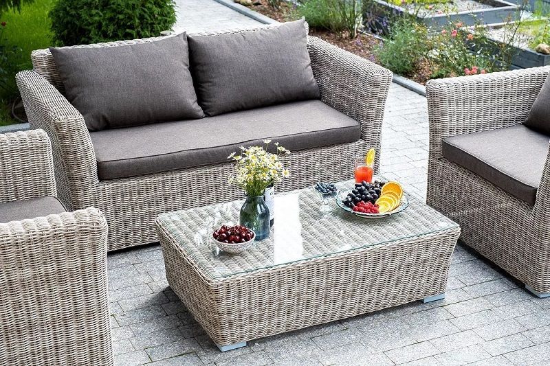 Диван двухместный Капучино 4SIS из искусственного ротанга, цвет бежевый фото 4