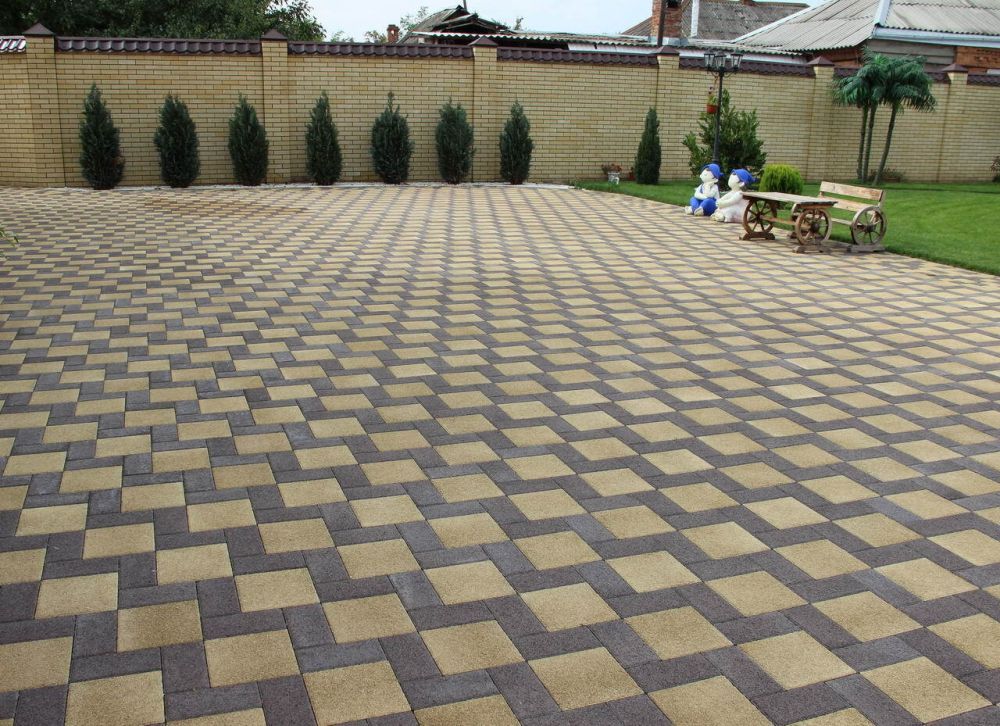 Тротуарные плиты Выбор Квадрат Б.1.К.6 300х300х60 мм Гранит Желтый фото 5