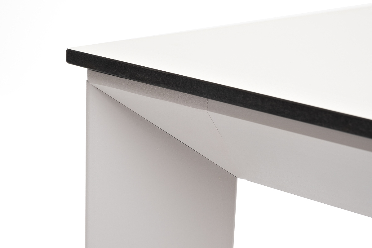 Венето обеденный стол из HPL 90х90см, цвет молочный, каркас белый фото 4