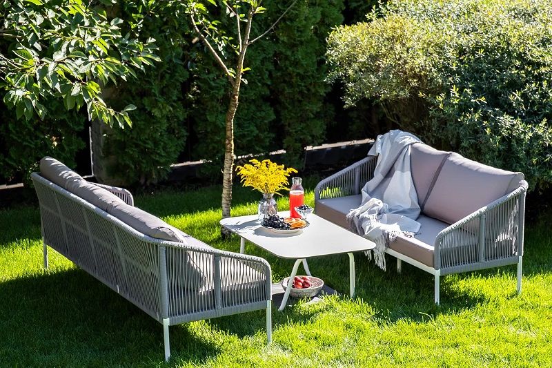 Диван двухместный Канны 4SIS из роупа (веревки), цвет светло-серый фото 6